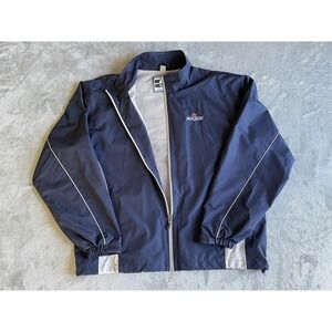 Molson Beer Windbreaker Jacket Mens Large Destinations Full Zip Blue Lightweight